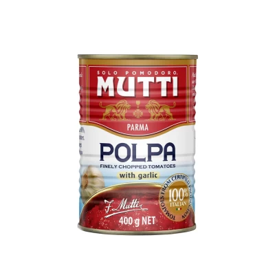 Pulpa Rosii Taiate Fin Cu Usturoi Mutti 400g